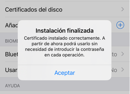 Aviso de instalación del llavero